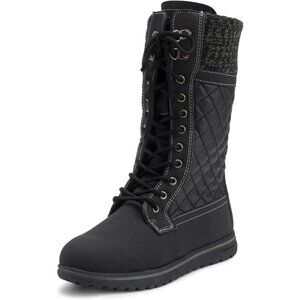〽️Women's Black Leather  Polar Knee High Waterproof Winter Thermal Warm Boots